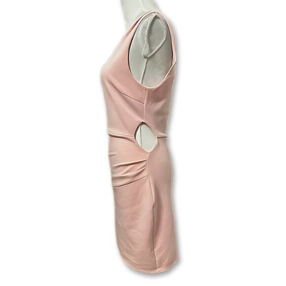 Lulus Bodycon Dress What About Tonight One Shoulder Neckline Stretch Pink M NWOT - Picture 5 of 10